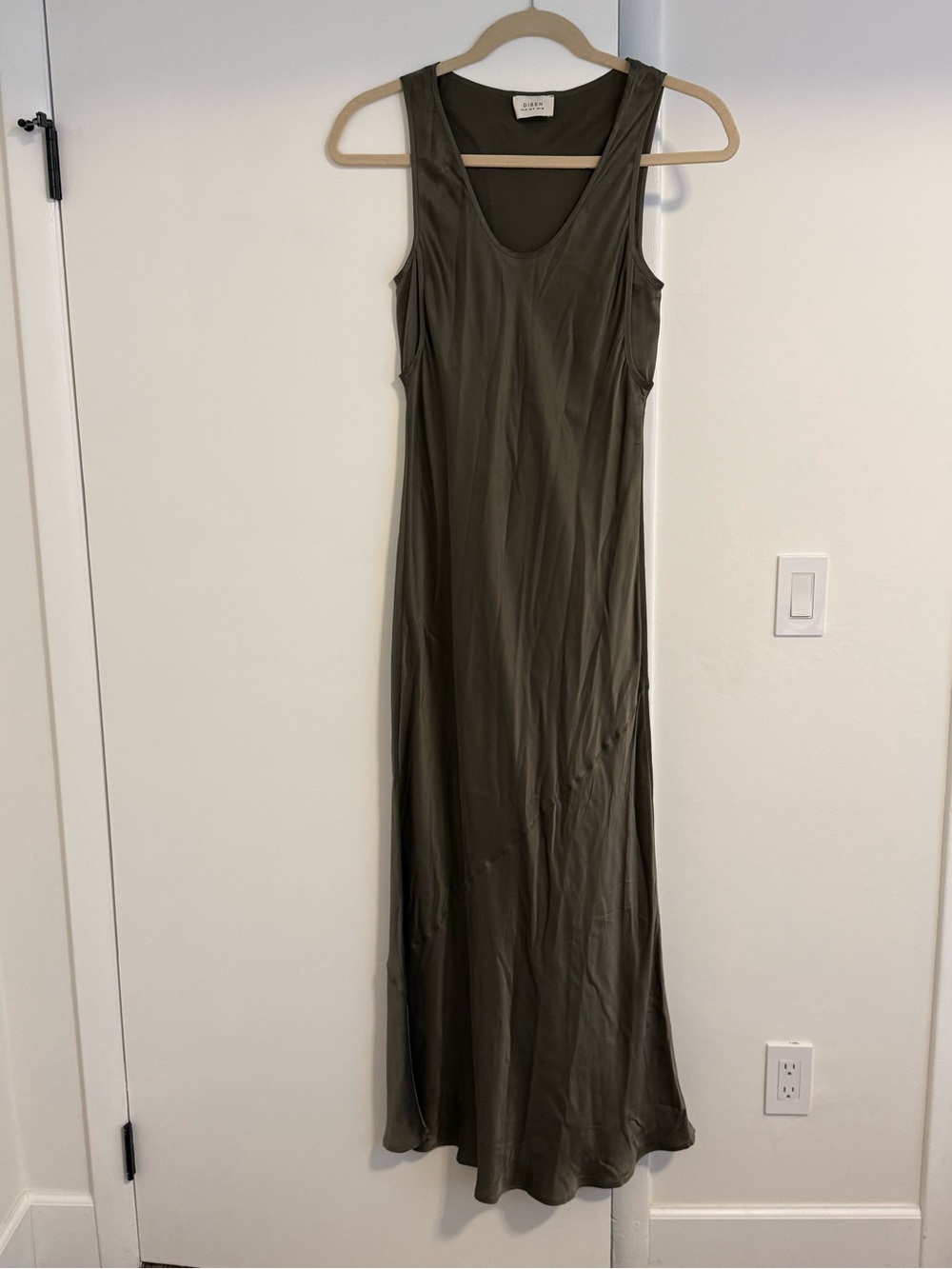 Dissh Olive green Darcy silk dress